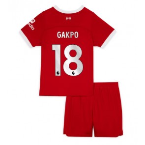 Liverpool Cody Gakpo #18 Replica Home Stadium Kit for Kids 2023-24 Short Sleeve (+ pants)